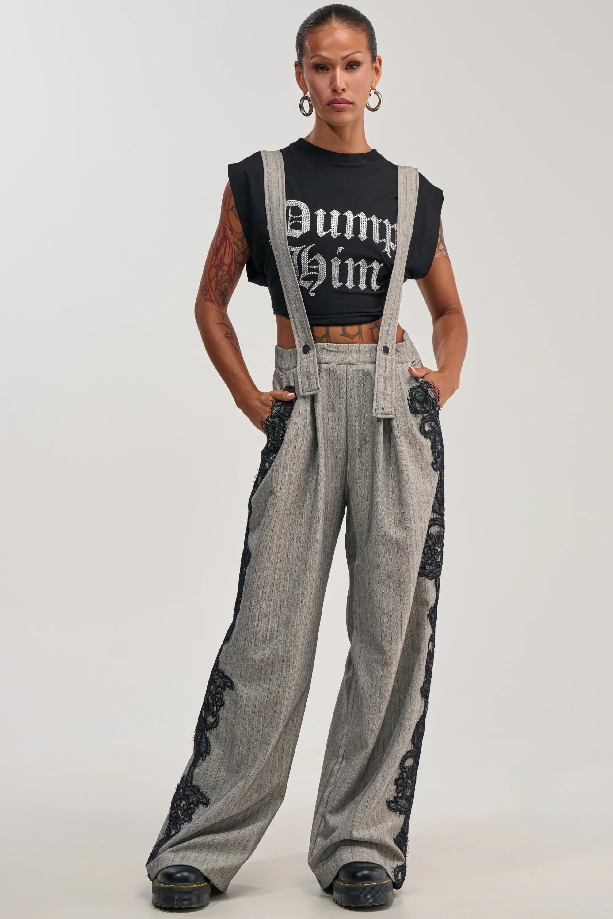 FOREVER FLAWLESS PINSTRIPE OVERALLS - Akira Wear