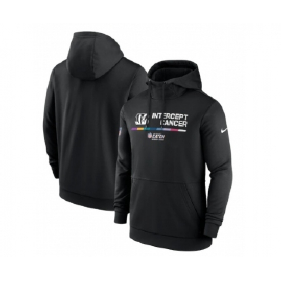 Men's Cincinnati Bengals 2022 Black Crucial Catch Therma Performance Pullover Hoodie - Jersey