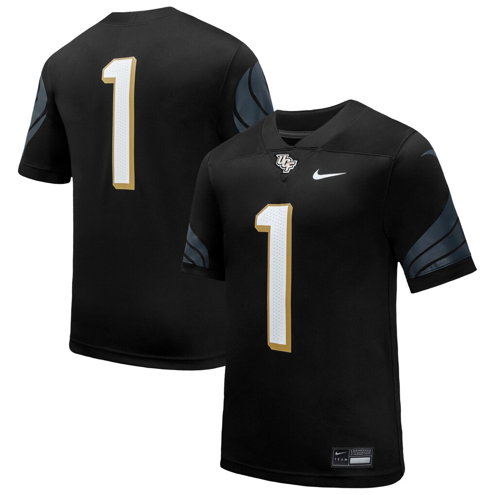 Men's Nike #1 Black UCF Knights Home Game Football Jersey - Jersey