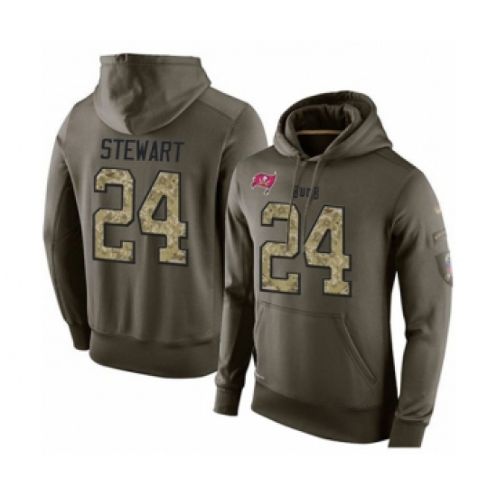 Football Men's Tampa Bay Buccaneers #24 Darian Stewart Green Salute To Service Pullover Hoodie - Jersey