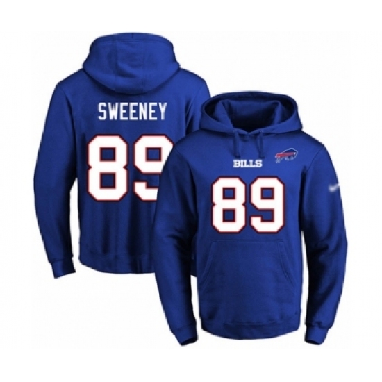 Football Men's Buffalo Bills #89 Tommy Sweeney Royal Blue Name & Number Pullover Hoodie - Jersey