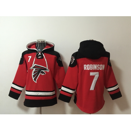 Men's Atlanta Falcons #7 Bijan Robinson Red Ageless Must-Have Lace-Up Pullover Hoodie - Jersey