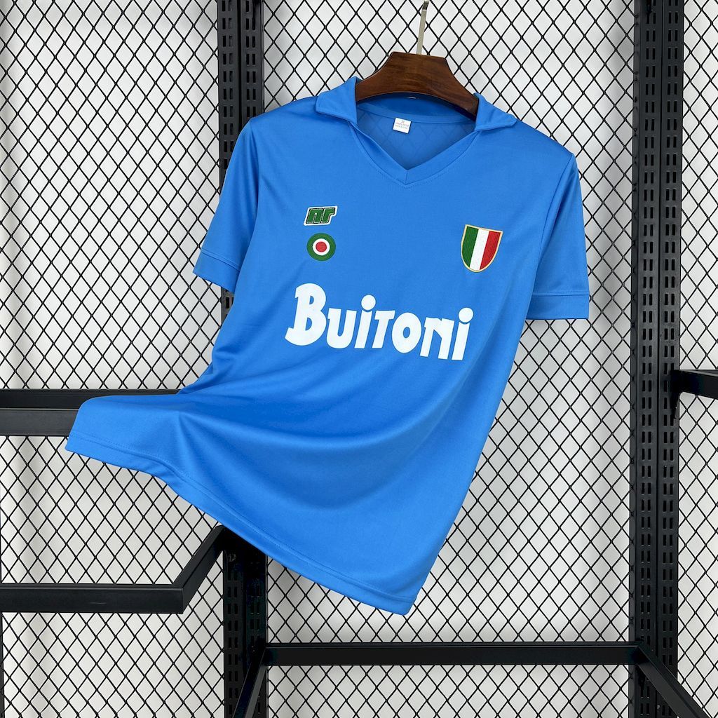 Napoli Retro Soccer Jersey Home Custom Maradona Shirt 1987-88 - Jersey