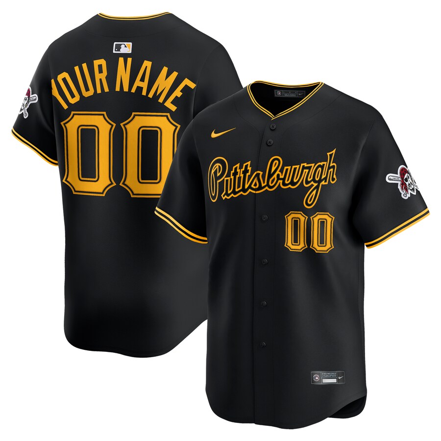 Men's Pittsburgh Pirates Nike Black Alternate Limited Custom Jersey - Jersey
