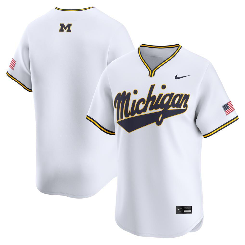 Men's Nike White Michigan Wolverines Baseball Limited Jersey - Jersey