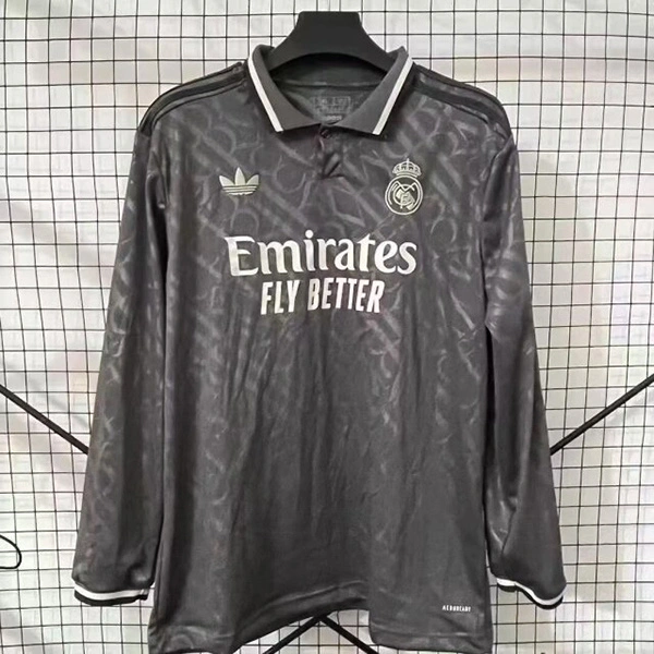 Real Madrid Soccer Jersey Third Away Custom Shirt Long Sleeve 2024/25 - Jersey