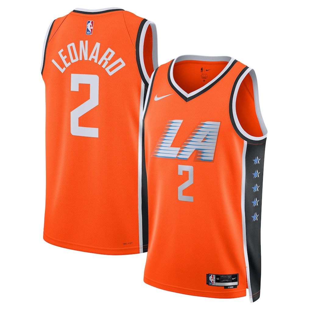 Unisex LA Clippers Kawhi Leonard Nike Orange 2025/26 Swingman Jersey - City Edition - Jersey