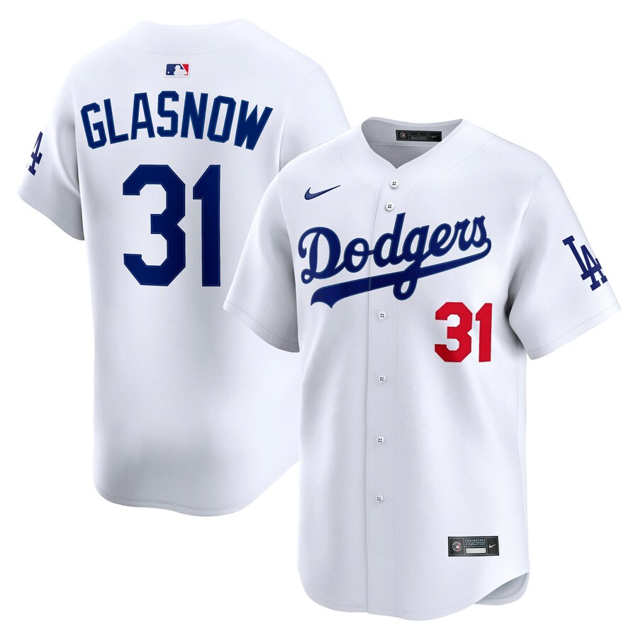 Men's Los Angeles Dodgers Tyler Glasnow Nike White Home Limited Player Jersey - Jersey