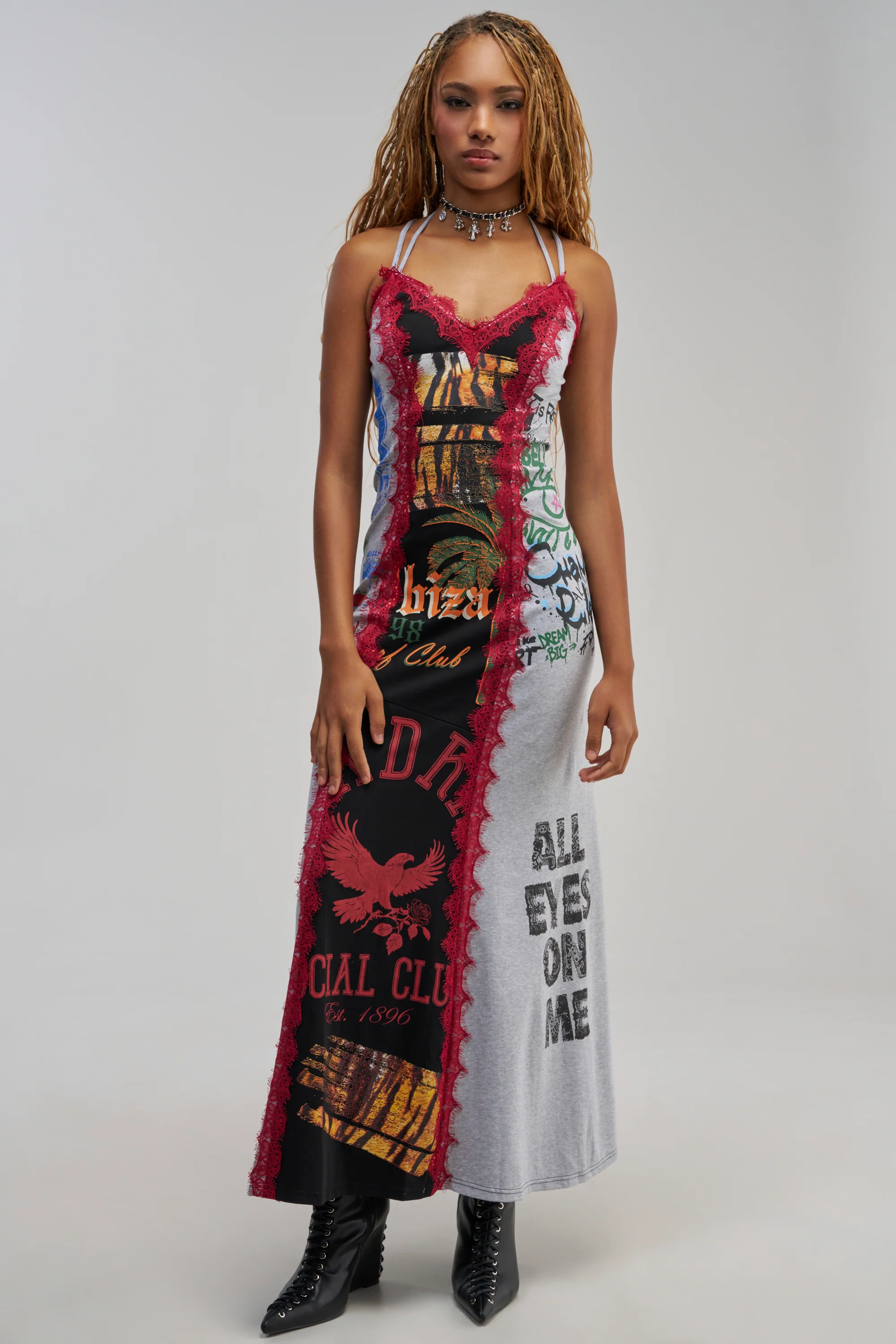 KISS AND TELL MAXI DRESS IN RED MULTI - Akira Wear