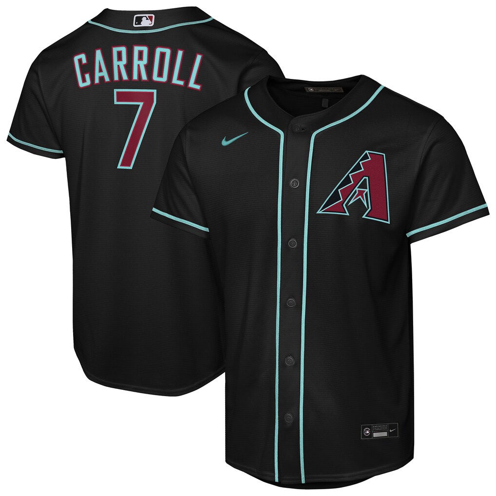 Youth Arizona Diamondbacks Corbin Carroll Nike Black Alternate Replica Jersey - Jersey