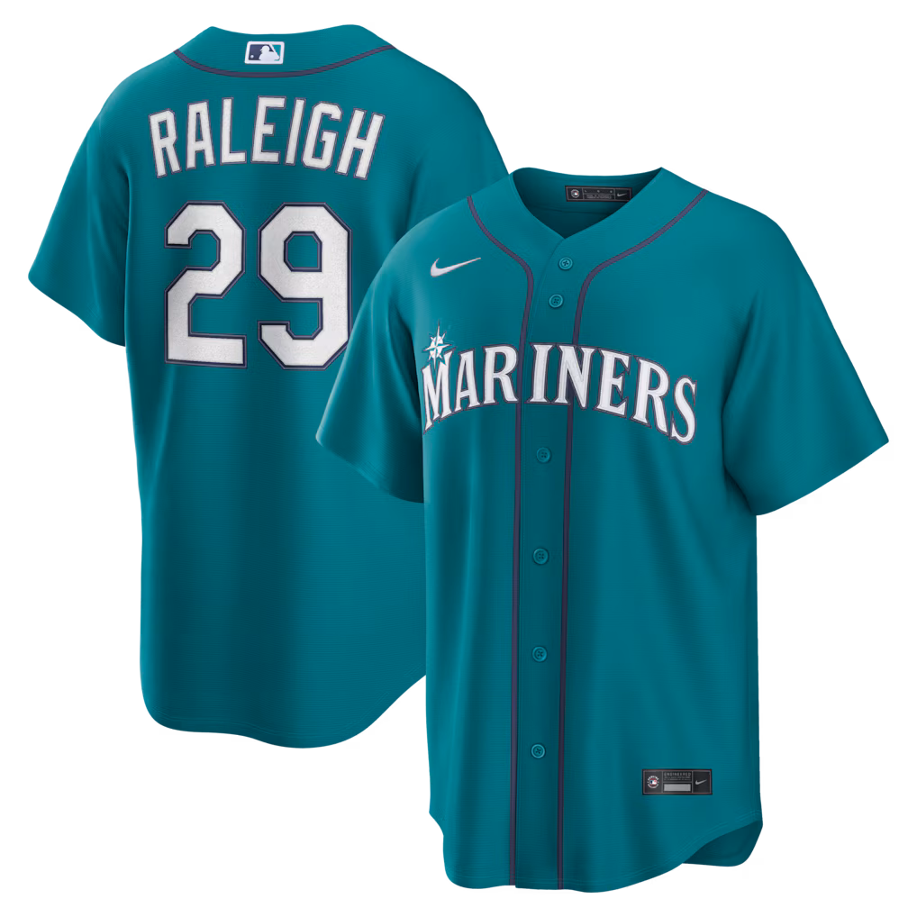 Men's Seattle Mariners Cal Raleigh Nike Teal Alternate Replica Jersey - Jersey