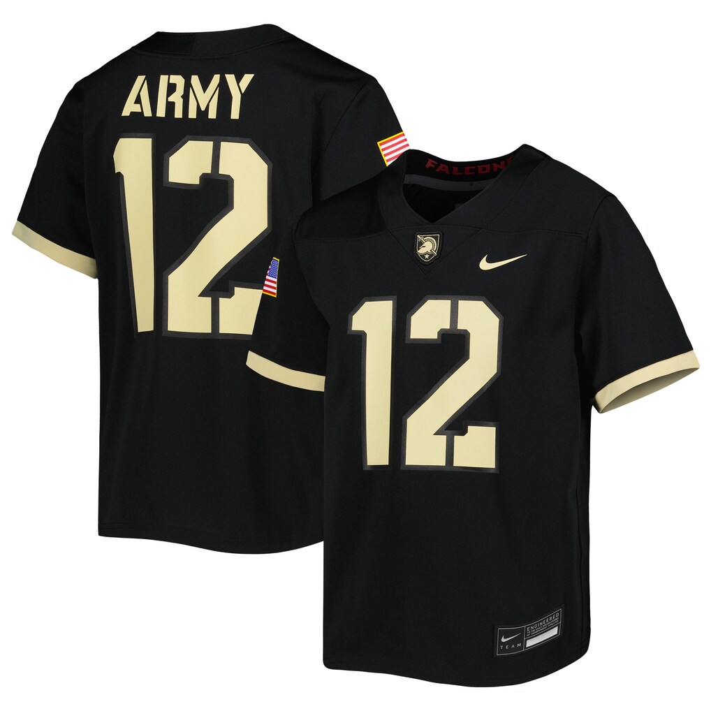 Youth Nike #12 Black Army Black Knights Home Untouchable Jersey - Jersey