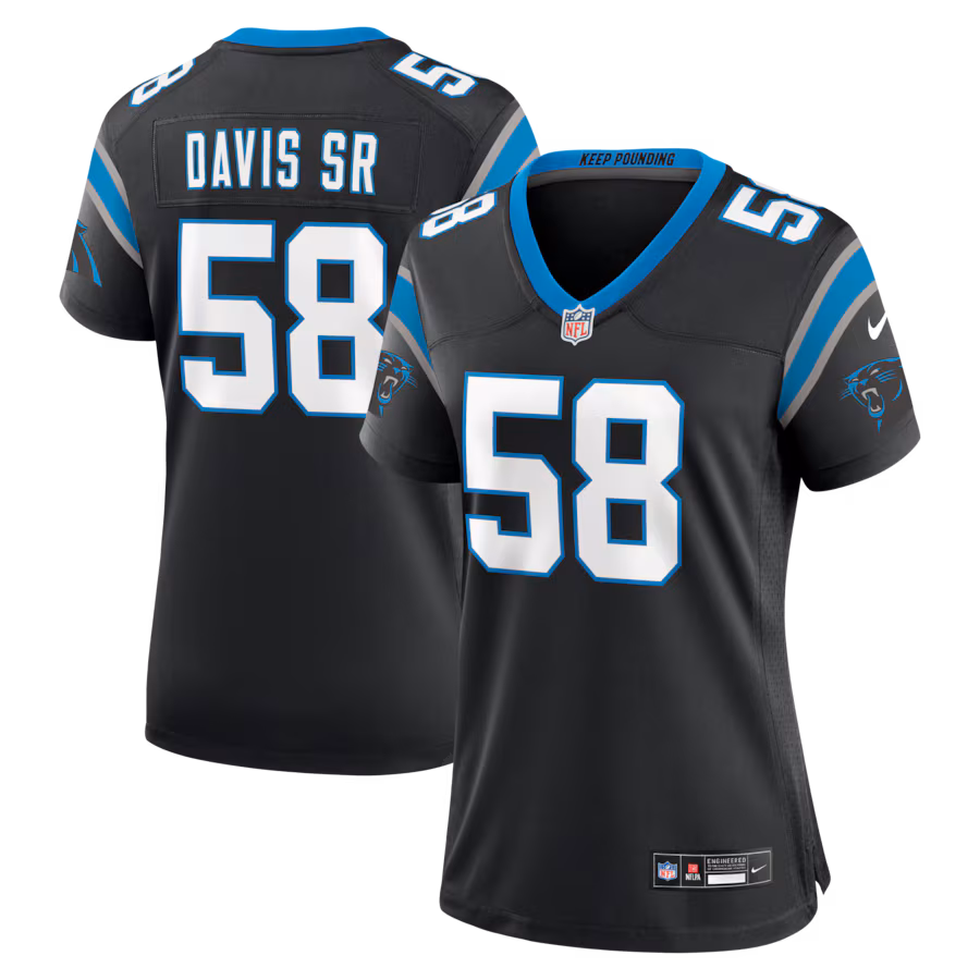 Women's Carolina Panthers Thomas Davis Sr. Nike Black Team Retired Game Jersey - Jersey