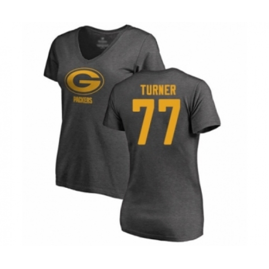 Football Women's Green Bay Packers #77 Billy Turner Ash One Color T-Shirt - Jersey