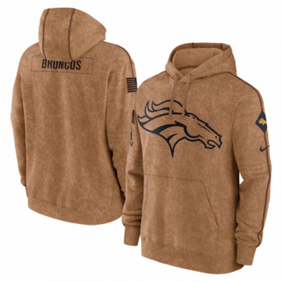 Men's Denver Broncos Nike Brown 2023 Salute To Service Club Pullover Hoodie - Jersey