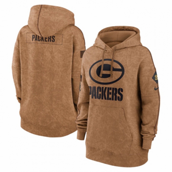 Women's Green Bay Packers Nike Brown 2023 Salute to Service Pullover Hoodie - Jersey
