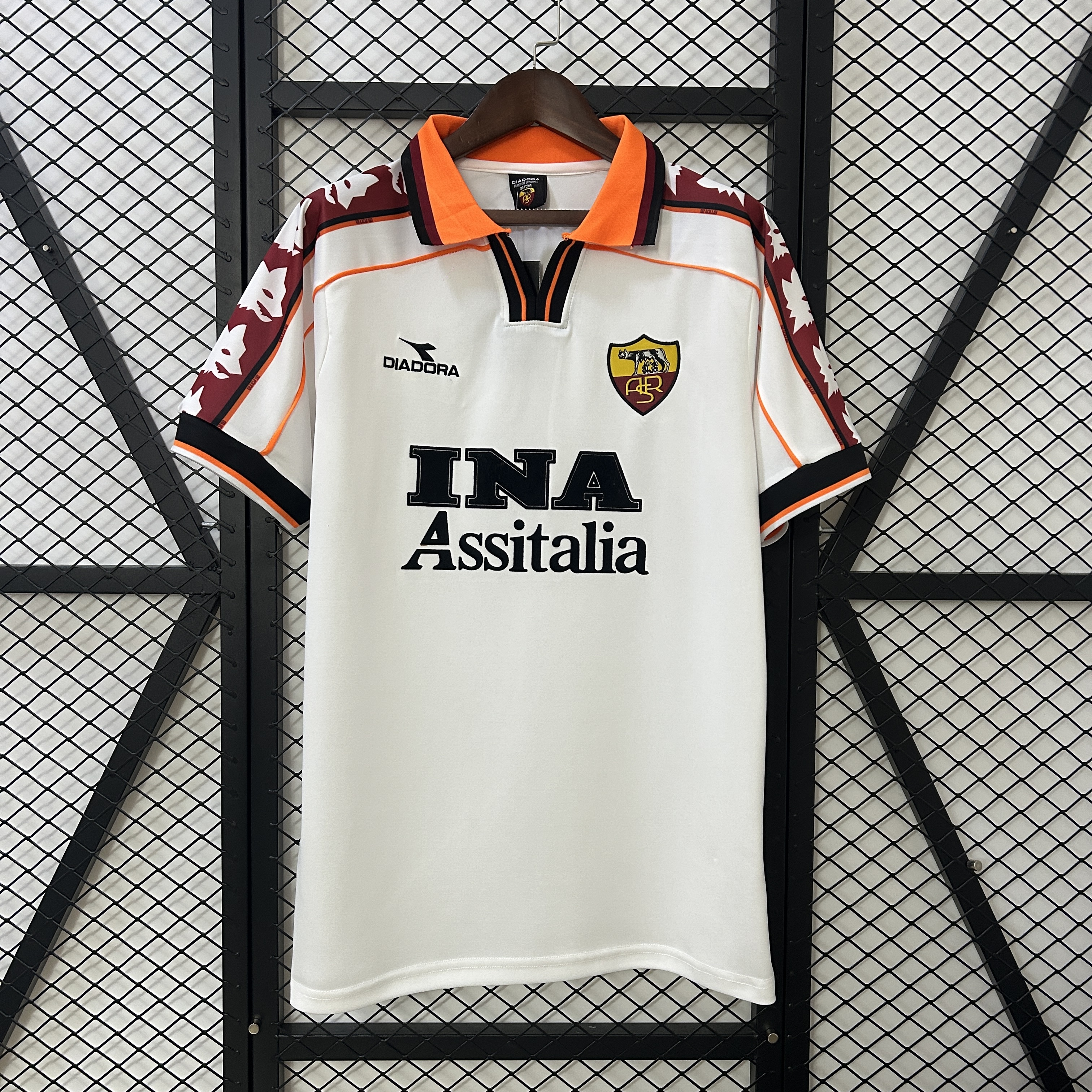 Roma Retro Soccer Jersey Away Custom Shirt 1998/99 - Jersey