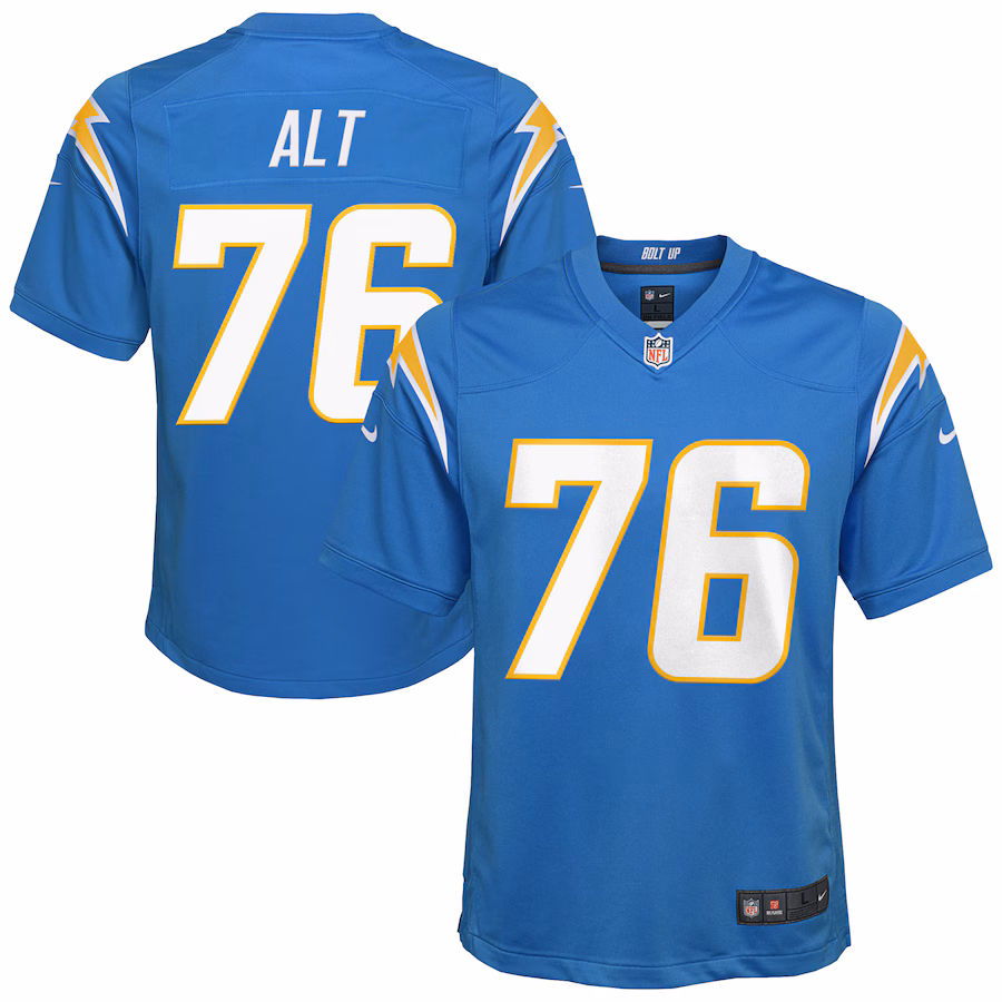 Youth Los Angeles Chargers Joe Alt Nike Powder Blue Game Jersey - Jersey