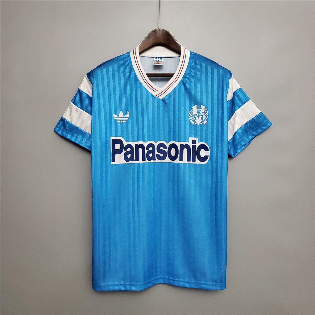 Marseille Retro Soccer Jersey Away Custom Shirt 1989-91 - Jersey