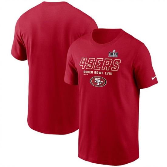 Men's San Francisco 49ers Scarlet Super Bowl LVIII Iconic T-Shirt - Jersey