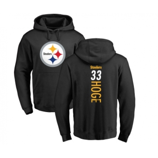Football Pittsburgh Steelers #33 Merril Hoge Black Backer Pullover Hoodie - Jersey