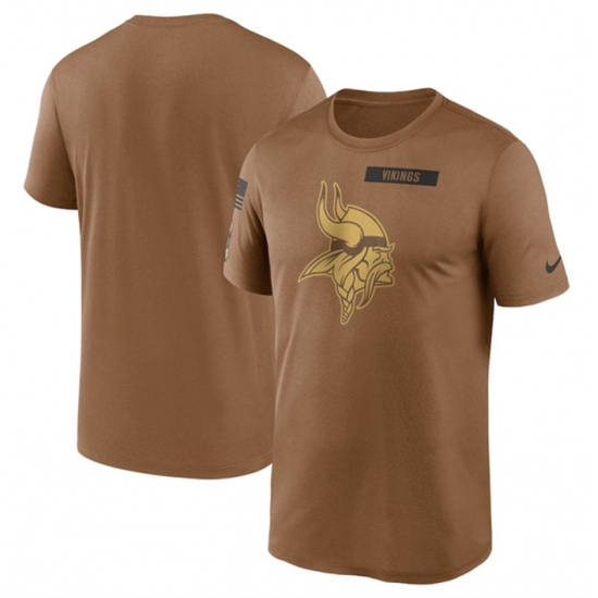 Men's Minnesota Vikings 2023 Brown Salute To Service Legend Performance T Shirt - Jersey
