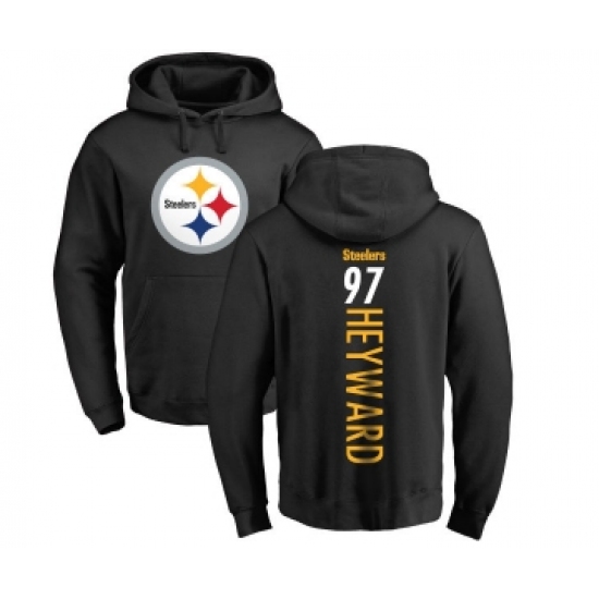 Football Pittsburgh Steelers #97 Cameron Heyward Black Backer Pullover Hoodie - Jersey