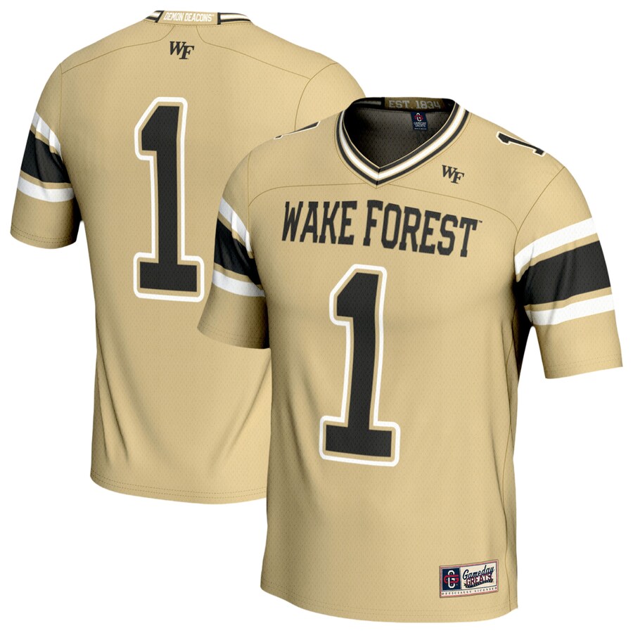 Youth GameDay Greats #1 Gold Wake Forest Demon Deacons Lightweight Football Fashion Jersey - Jersey