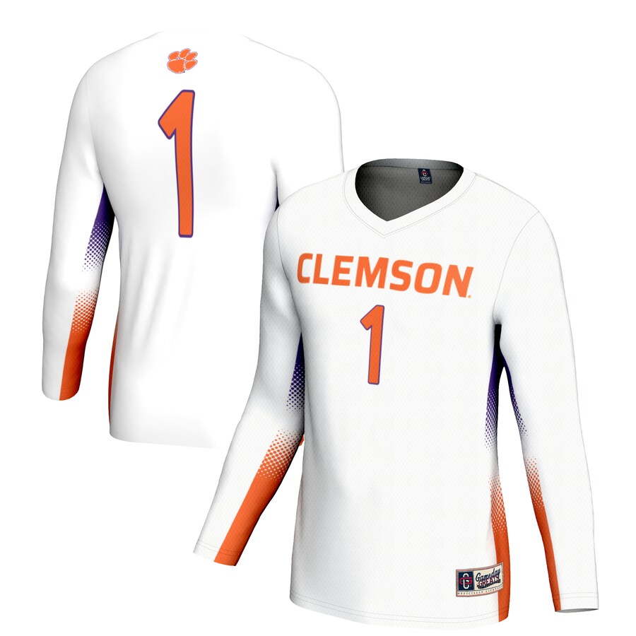 Unisex GameDay Greats #1 White Clemson Tigers Lightweight Volleyball Jersey - Jersey