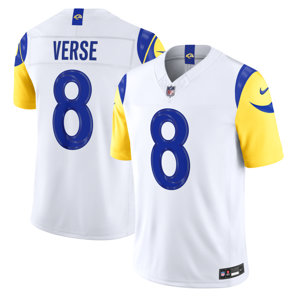 Men's Los Angeles Rams Jared Verse Nike White Vapor F.U.S.E. Sewn Down Limited Jersey - Jersey