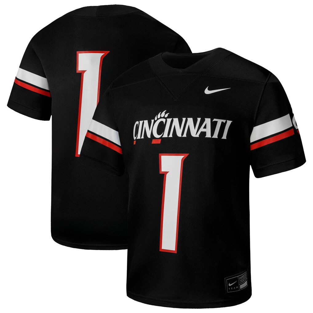 Youth Nike #1 Black Cincinnati Bearcats Football Game Jersey - Jersey