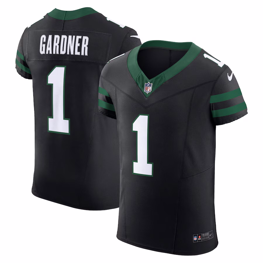 Men's New York Jets Ahmad Sauce Gardner Nike Black Vapor F.U.S.E. Elite Jersey Vapor F.U.S.E. Elite Jersey - Jersey
