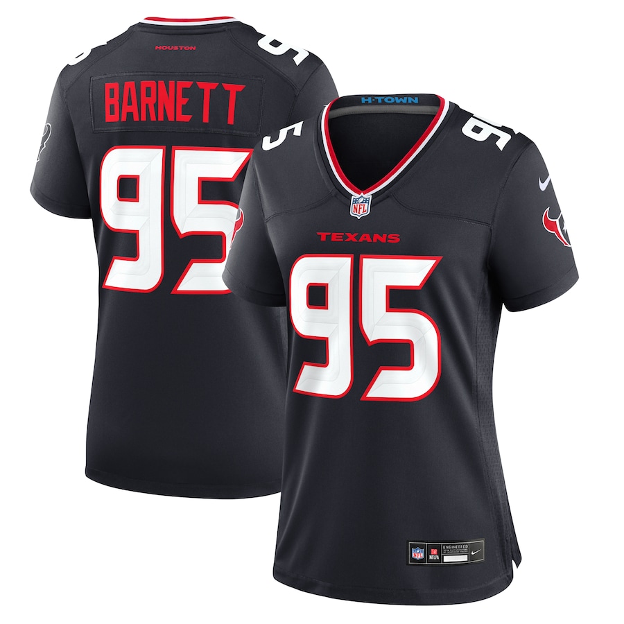 Women's Houston Texans Derek Barnett Nike Navy Team Game Jersey - Jersey