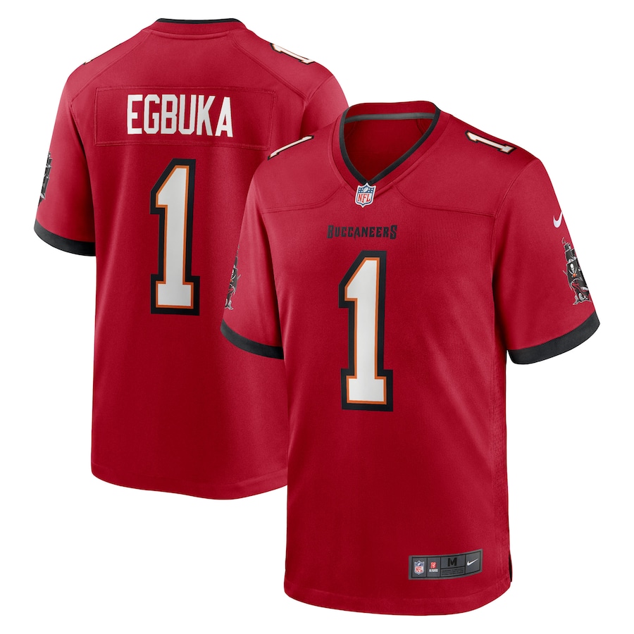 Men's Tampa Bay Buccaneers Emeka Egbuka Nike Red 2025 NFL Draft First Round Pick  Game Jersey - Jersey
