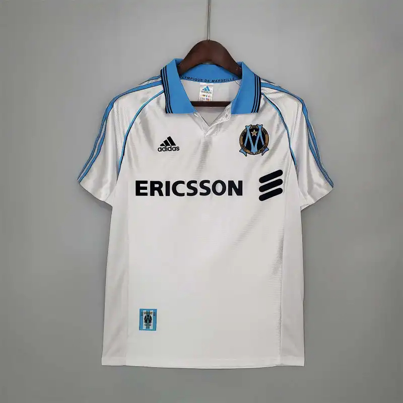 Marseille Retro Soccer Jersey Home Custom Shirt 1998-99 - Jersey