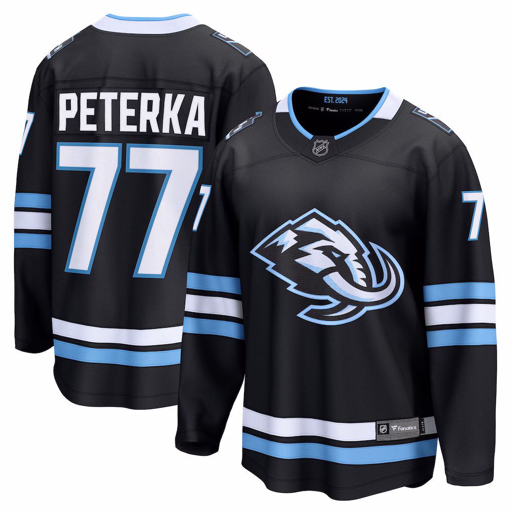 Men's Utah Mammoth JJ Peterka Fanatics Black Home Breakaway Jersey - Jersey