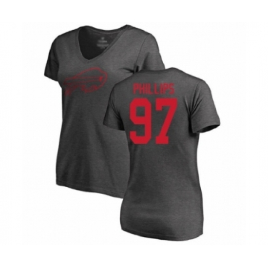 Football Women's Buffalo Bills #97 Jordan Phillips Ash One Color T-Shirt - Jersey