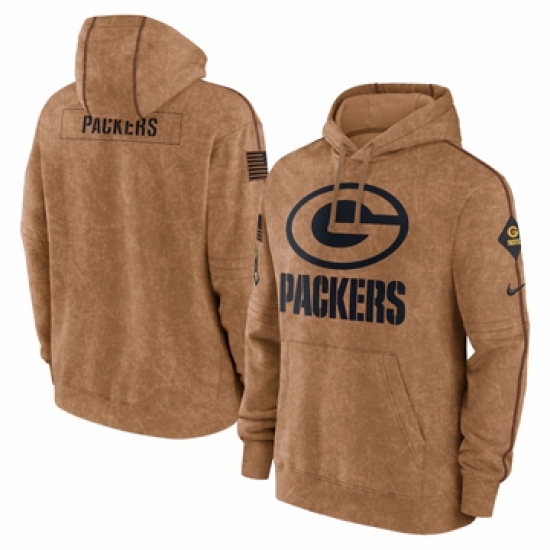 Men's Green Bay Packers Nike Brown 2023 Salute To Service Club Pullover Hoodie - Jersey