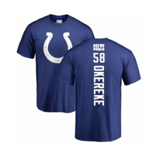 Football Indianapolis Colts #58 Bobby Okereke Royal Blue Backer T-Shirt - Jersey