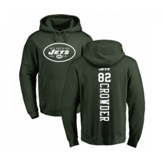 Football New York Jets #82 Jamison Crowder Green Backer Pullover Hoodie - Jersey