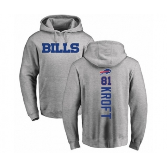 Football Buffalo Bills #81 Tyler Kroft Ash Backer Pullover Hoodie - Jersey