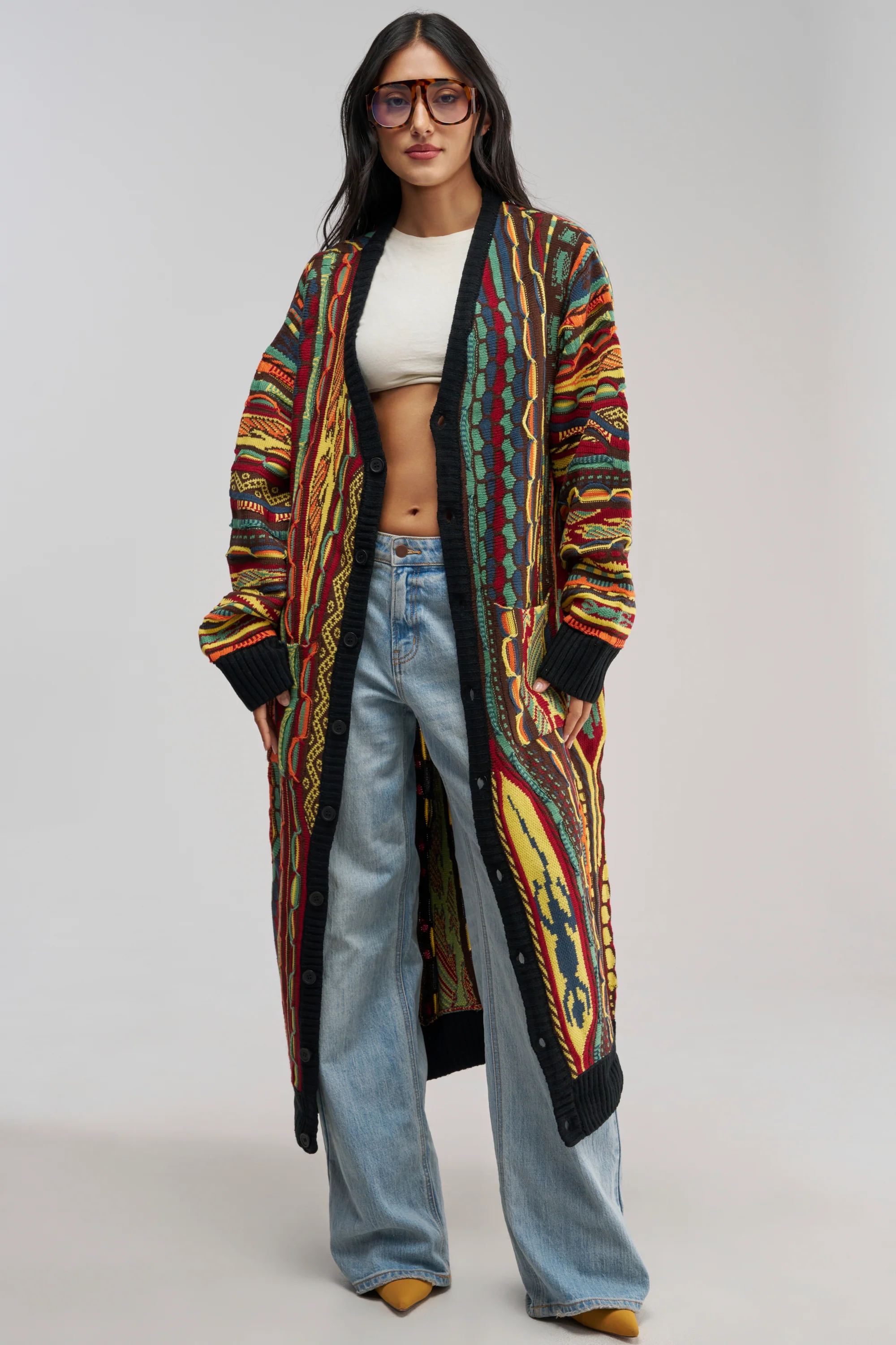 VINTAGE MULTICOLORED LONG CARDIGAN - Akira Wear