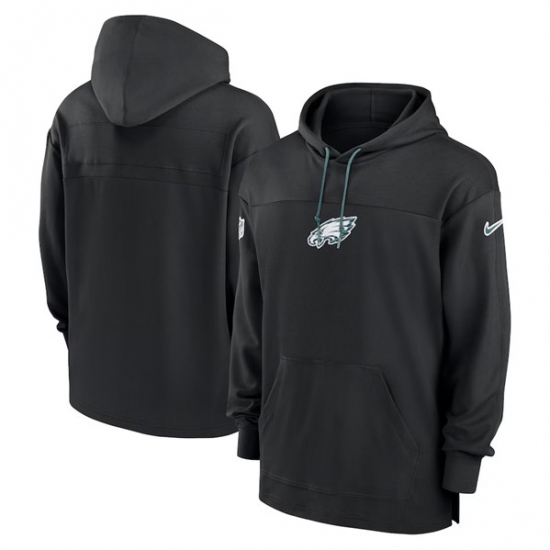 Men's Philadelphia Eagles Black Performance Pullover Hoodie - Jersey
