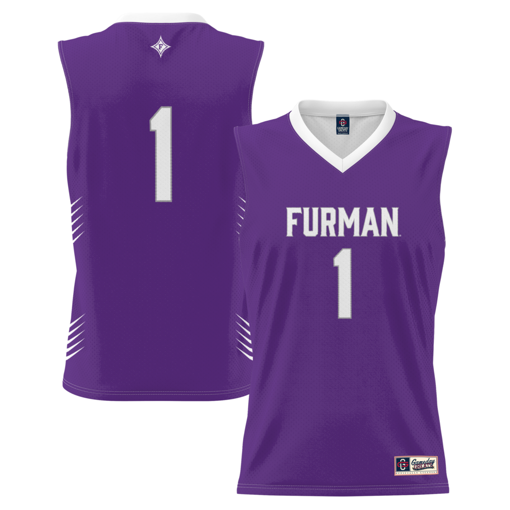 Youth GameDay Greats #1 Purple Furman Paladins Lightweight Basketball Jersey - Jersey