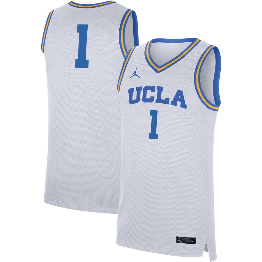 Men's Jordan Brand #1 White UCLA Bruins Replica Jersey - Jersey