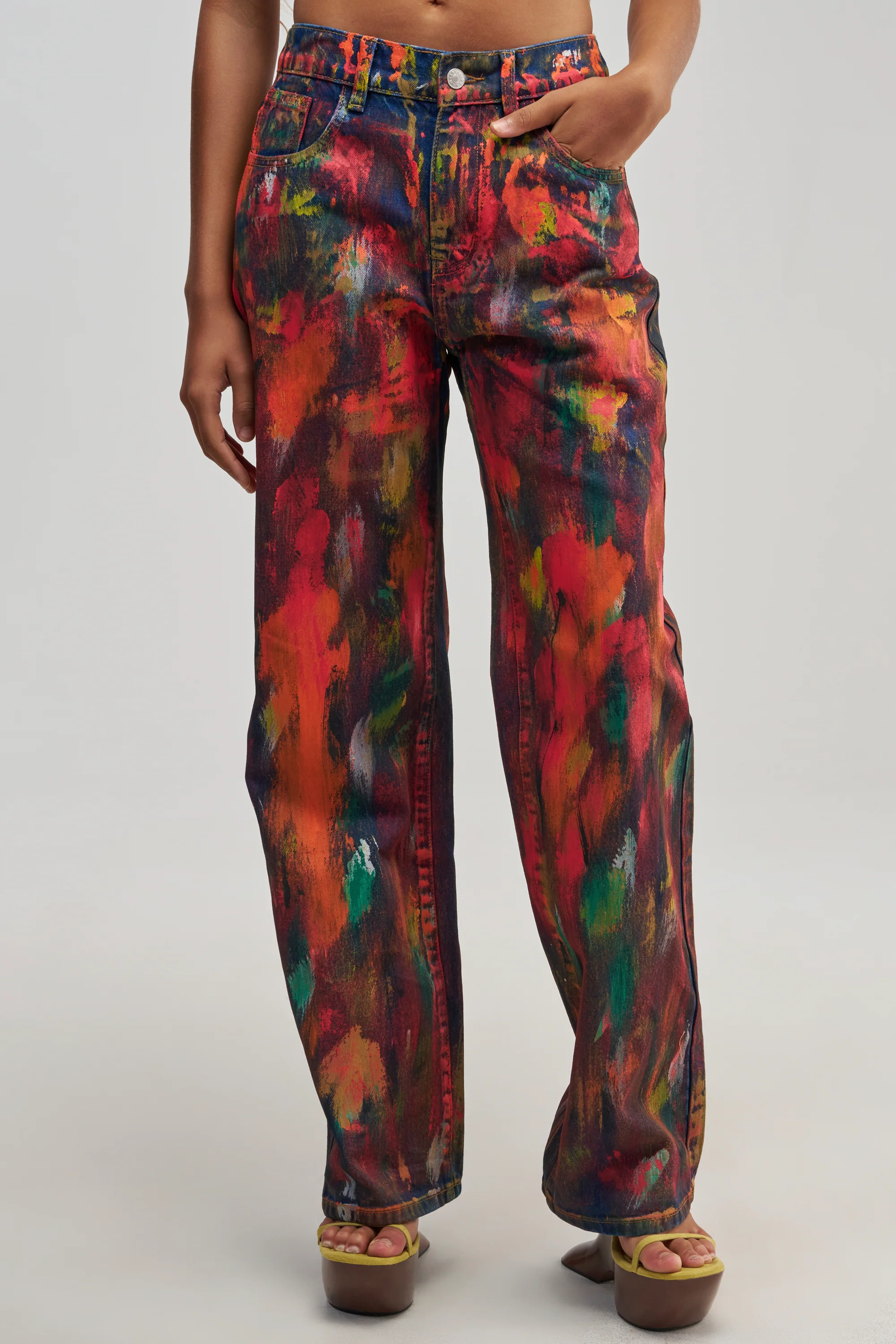 THOUGHTS ALL OVER THE PLACE PAINTED DENIM - Akira Wear