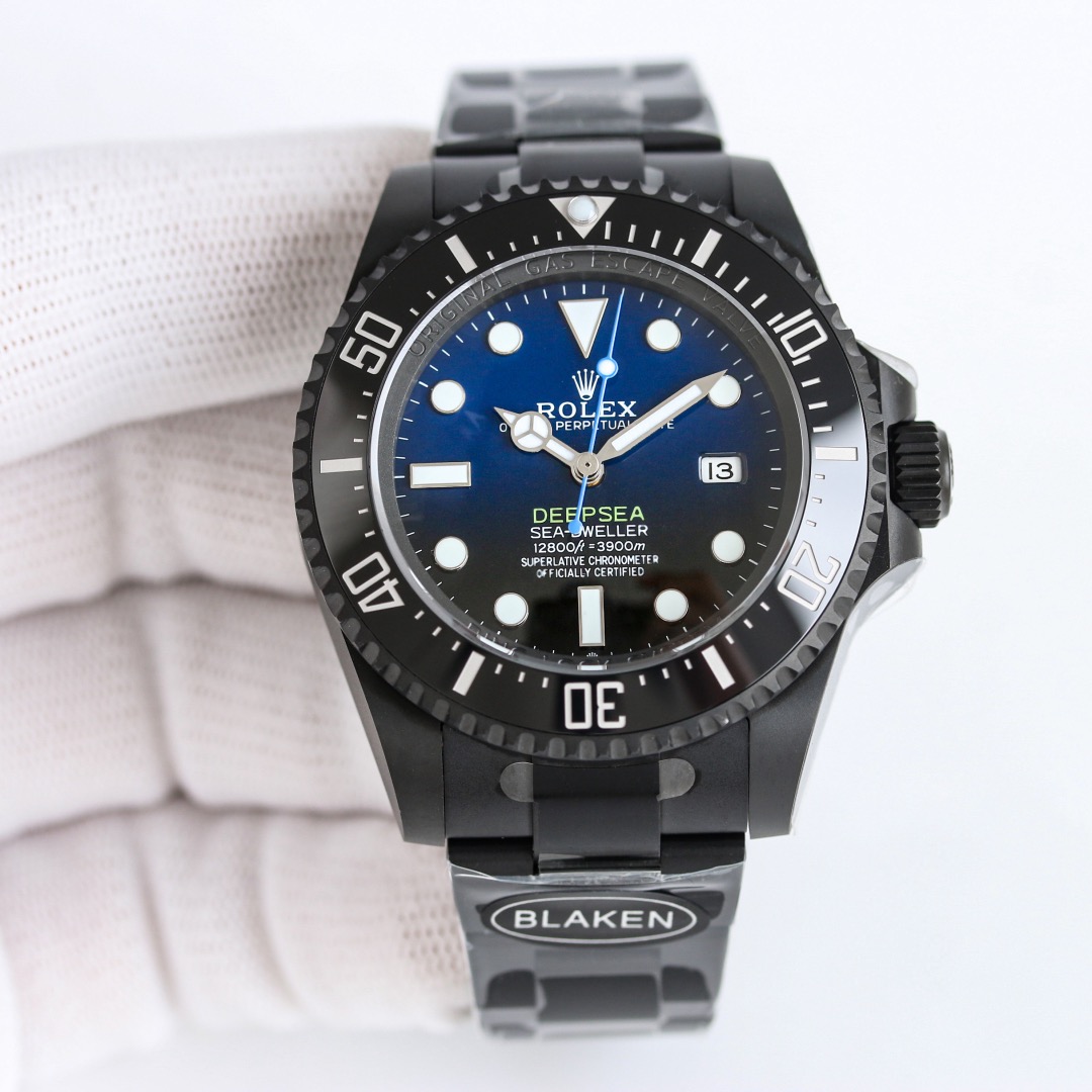 No.2 BLAKEN Modified Rolex DEEPSEA Sea‑Dweller Gradient Blue Mechanical Men's Watch