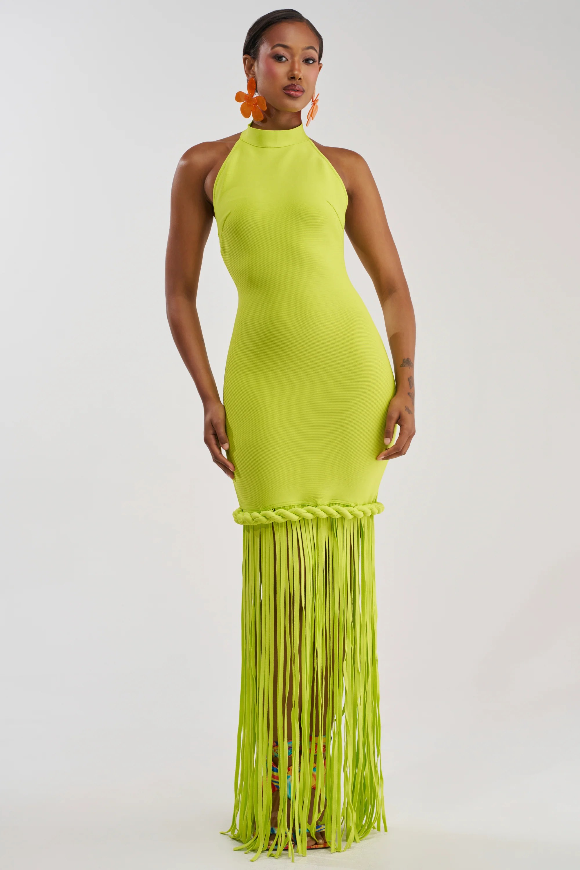 BEACH THEN CLUB MAXI DRESS IN LIME - Akira Wear
