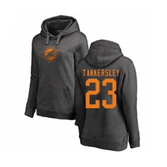 Football Women's Miami Dolphins #23 Cordrea Tankersley Ash One Color Pullover Hoodie - Jersey