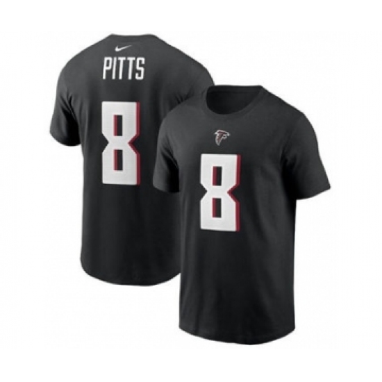 Men's Atlanta Falcons #8 Kyle Pitts 2021 Black Football Draft First Round Pick Player Name & Number Football T-Shirt - Jersey